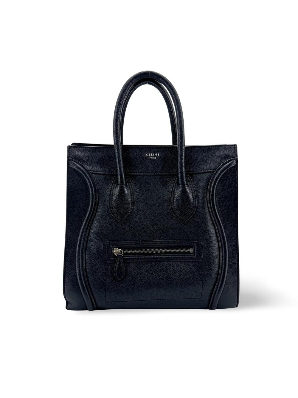 Celine Mini Luggage Bag Calfskin Black #358699C52B